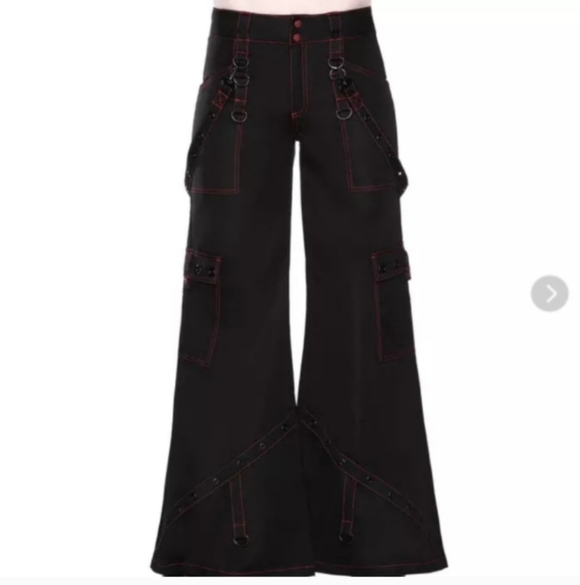 Killstar Night Species Bondage Wide Leg Cargo Pants - Picture 4 of 11